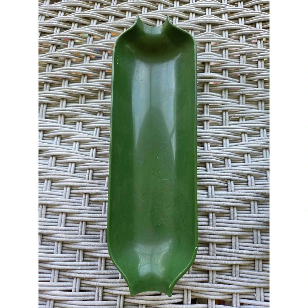 Vintage Royal Product Green Plastic Corn on the Cob Dishes Set of 4 Made in USA